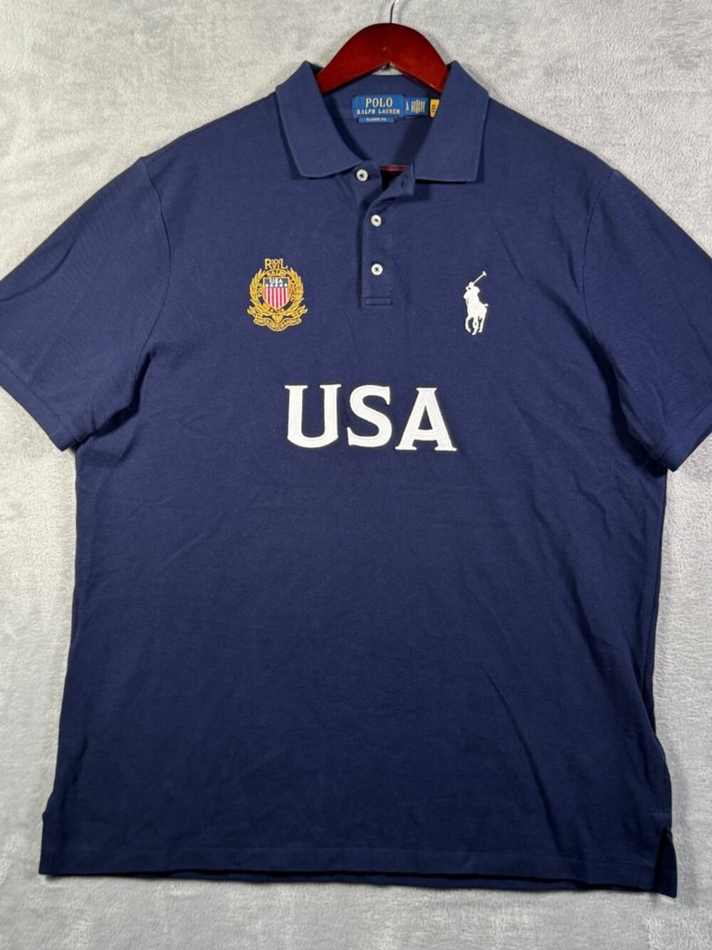 Polo Ralph Lauren Shirt Mens L Navy USA 26 Classic Fit Crest Big Pony $175